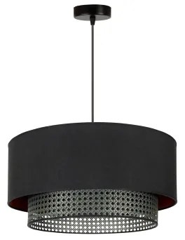 Lustră pe cablu BOHO Duolla RATTAN 1xE27/15W/230V d. 45 cm negru