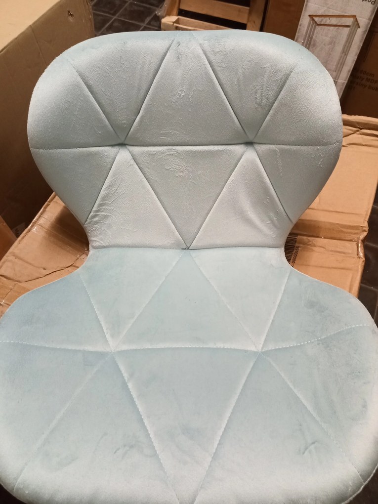 OFERTA Scaun de birou albastru deschis AVOLA VELVET II. calitate