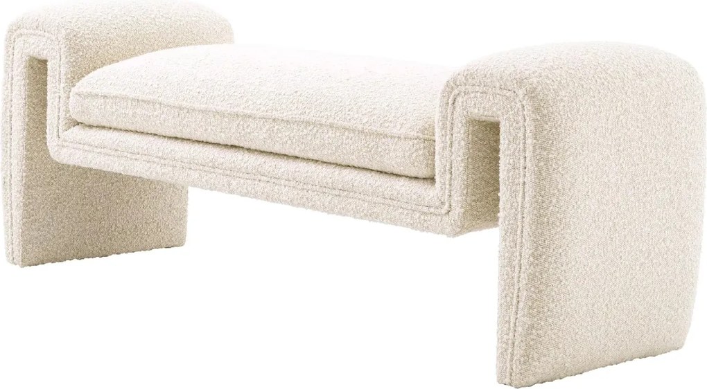 Bancheta design LUX stil contemporan Tondo S Bouclé cream