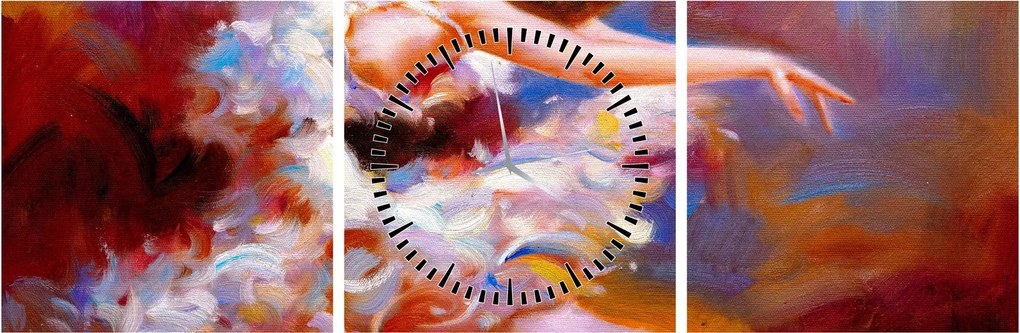Tablou - Balerină,pictură (cu ceas) (90x30 cm)