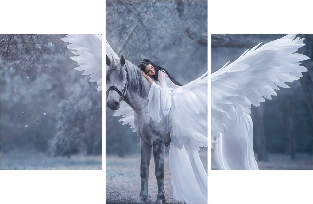 Tablou - Fata și unicorn (90x60 cm)