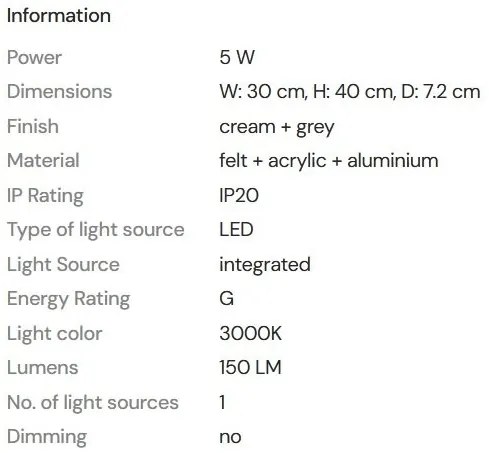 Aplica de perete LED design decorativ Deux crem