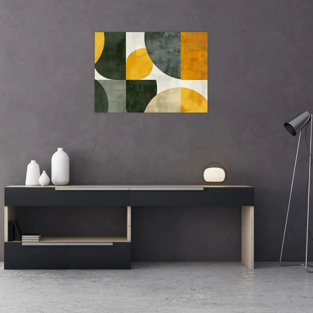 Tablou - Abstracție în culoare de măslin (70x50 cm)