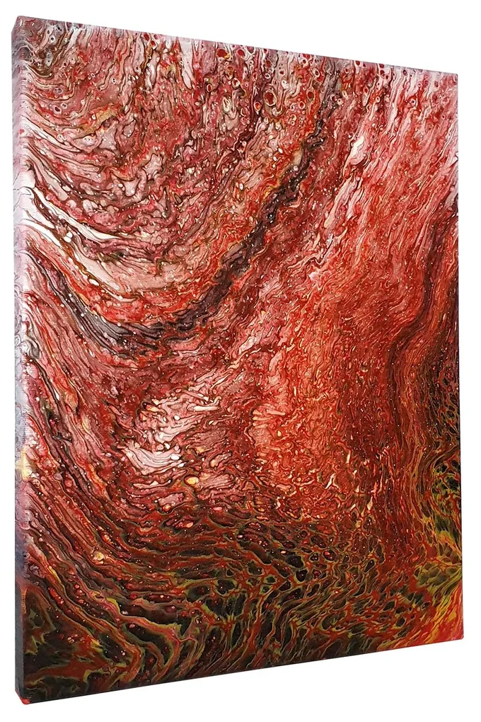 Tablou pictat manual, acrilic pe panza, 27 x 35 cm