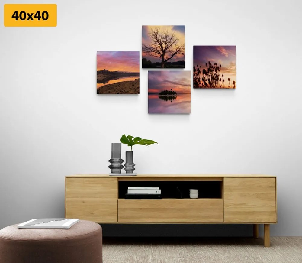 Set tablouri natura plină de culori romantice