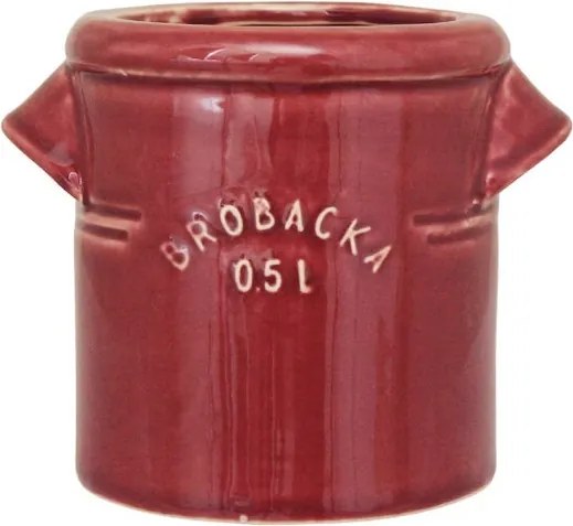 Ghiveci din ceramică glazurată manual 0,5L burgundy, „Brobacka"