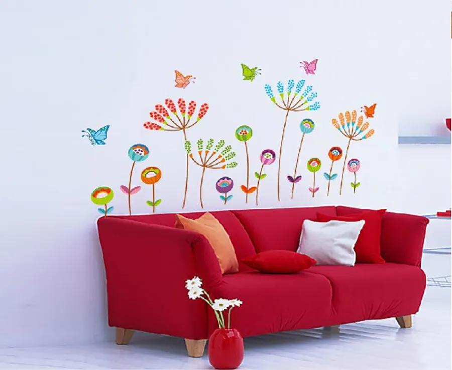 Sticker Flori colorate si Fluturasi -  Stickere Decorative BeeStick