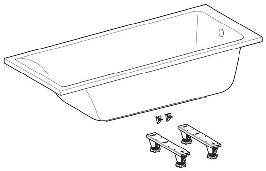 Cada baie dreptunghiulara Geberit Selnova Square 170x70 cm