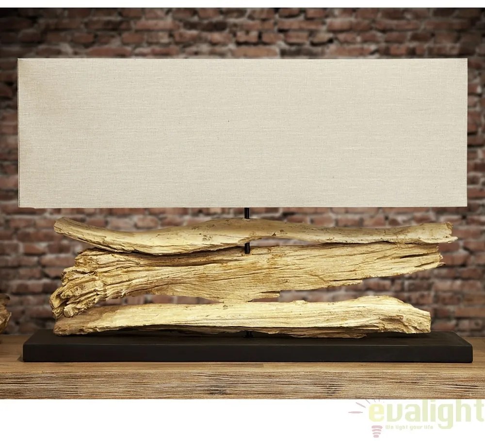 Veioza / Lampa de masa design rustic Riverine bej A-17326 VC
