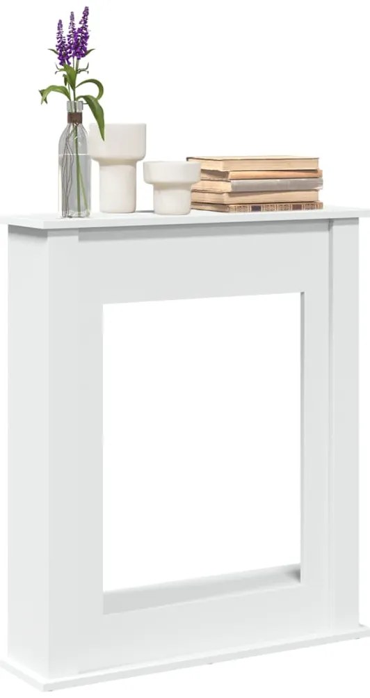 vidaXL Mască de șemineu, alb, 75x20x87,5 cm, lemn prelucrat