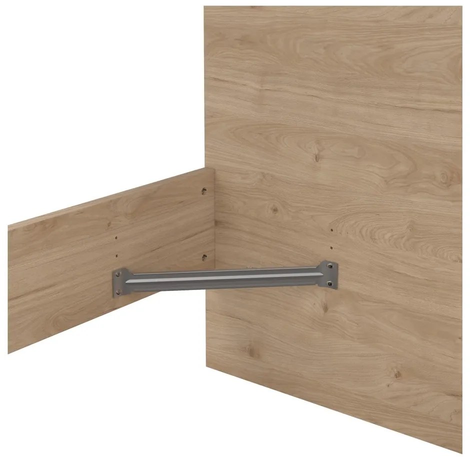 Pat matrimonial în culoare naturală cu aspect de lemn de stejar 160x200 cm Naia – Tvilum