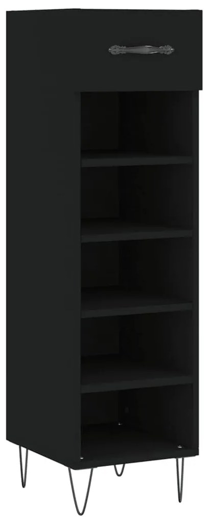829669 vidaXL Pantofar, negru, 30x35x105 cm, lemn compozit