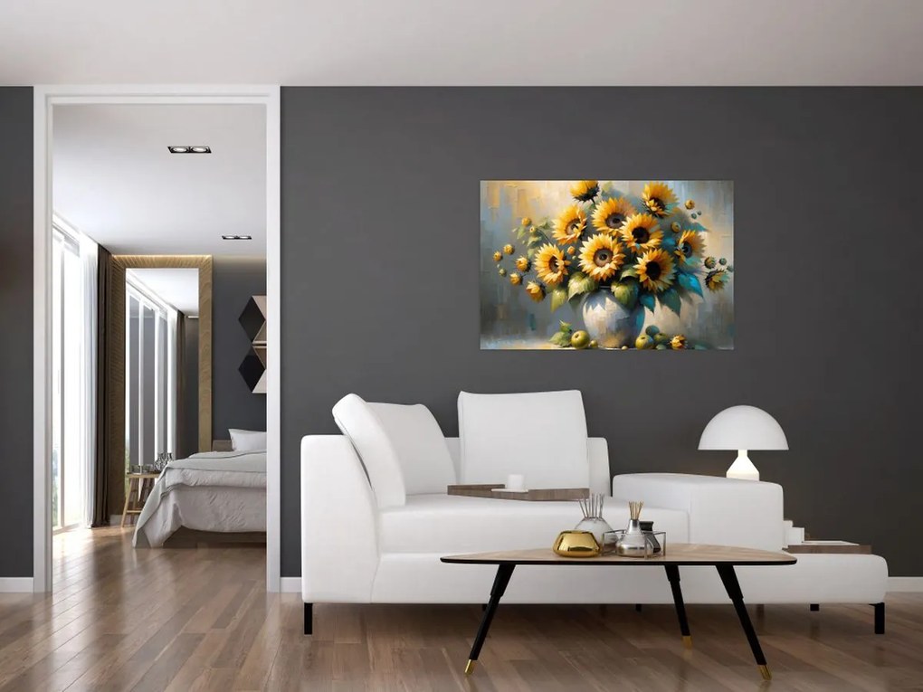 Tablou – Vază cu floarea-soarelui (90x60 cm)