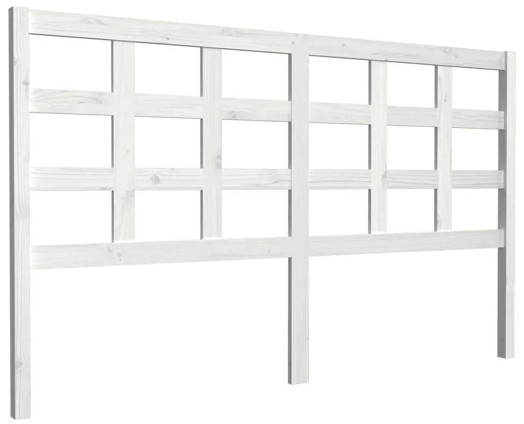 817901 vidaXL Tăblie de pat, alb, 165,5x4x100 cm, lemn masiv de pin