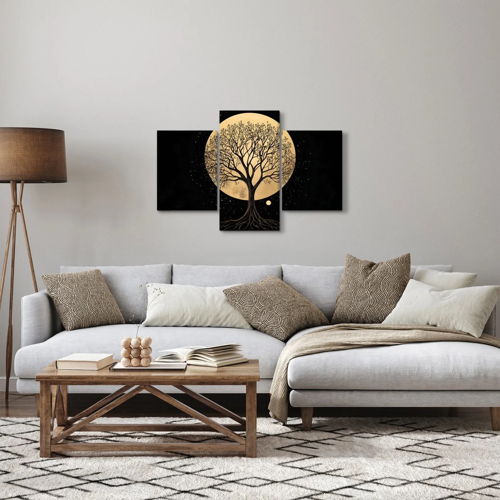 Tablou – Arbore în lună plină aurie I. (90x60 cm)