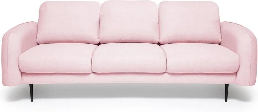 Canapea cu 3 locuri Vivonita Skolm, roz