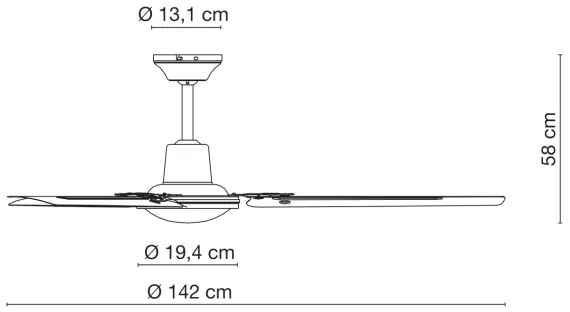 Ventilator de tavan Globo 03806 FERRO