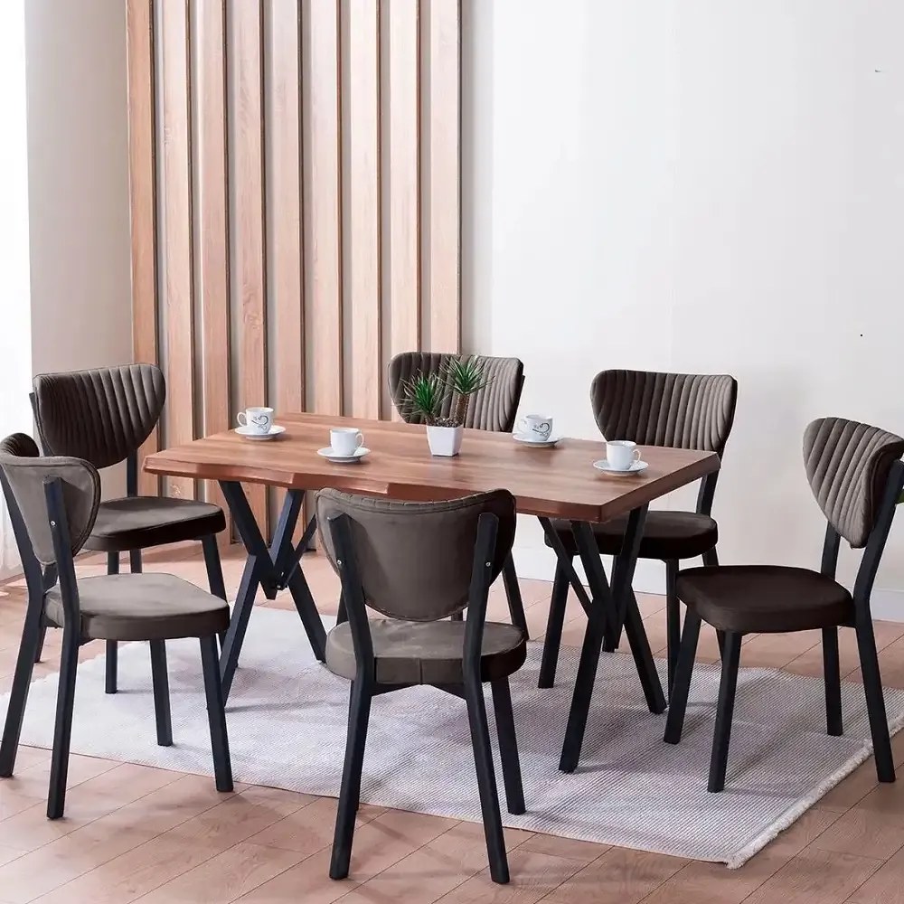 Scaun Barton, metal profil, culoare maro