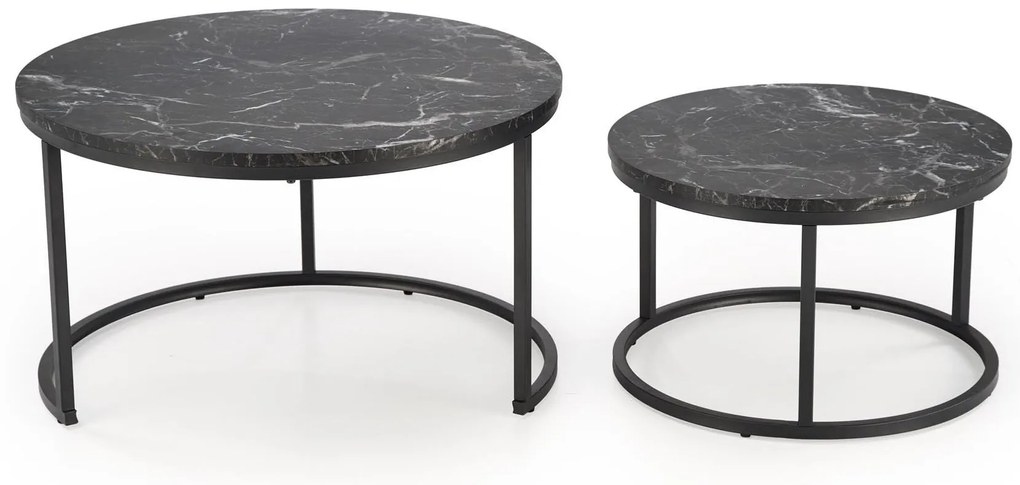 Set 2 buc. măsuțe de cafea Jacarta (negru). 1092449