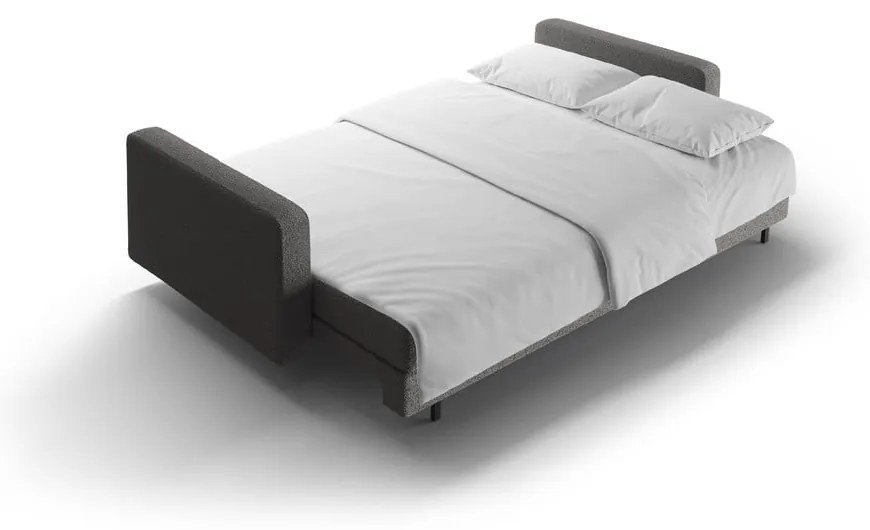 Canapea gri închis extensibilă, cu spațiu de depozitare cu tapițerie din țesătură bouclé 222 cm Bali – Cosmopolitan Design