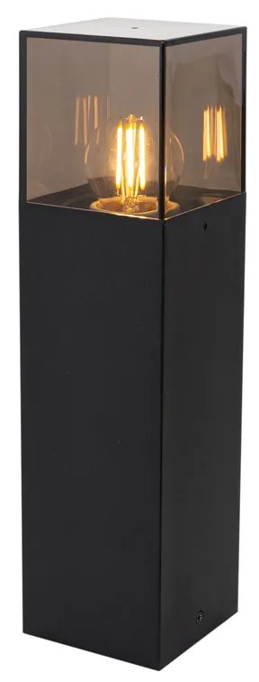 Lampă de exterior cu picior neagră cu abajur fumuriu 30 cm - Denmark