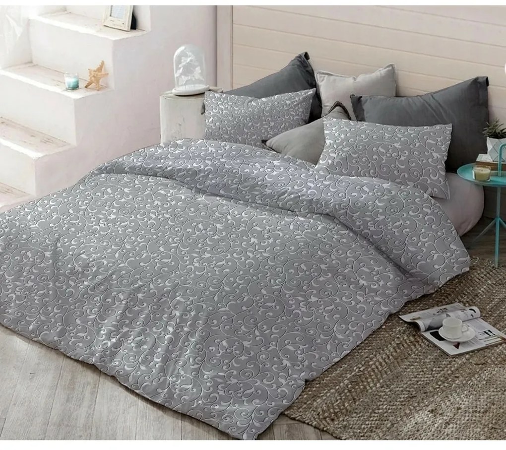 Lenjerie de pat din bumbac Grey orient, 140 x 200 cm, 70 x 90 cm