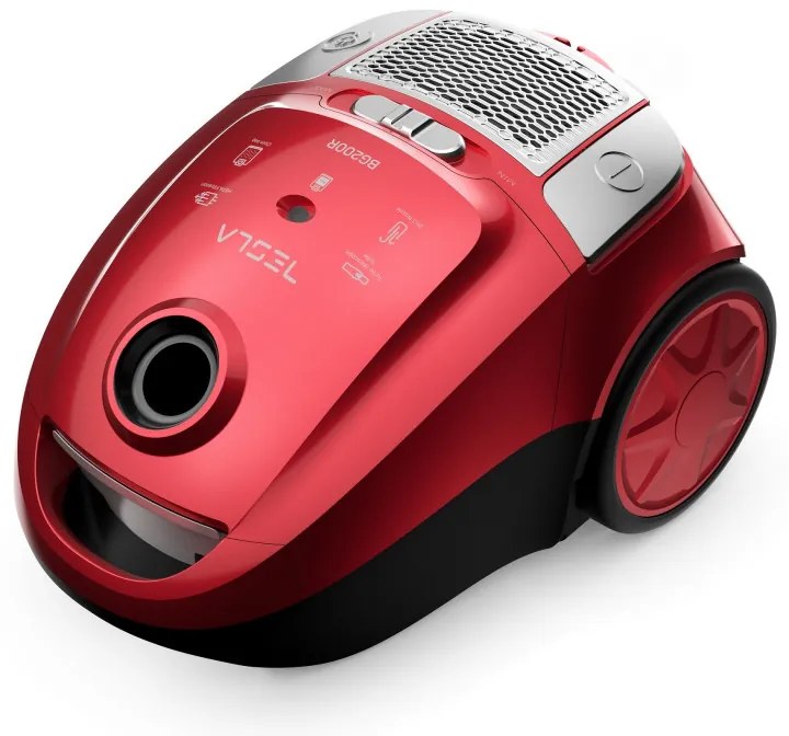 Aspirator cu sac Tesla BG200R, 800W, 2 L, Filtru lavabil HEPA, 76 dB, Rosu