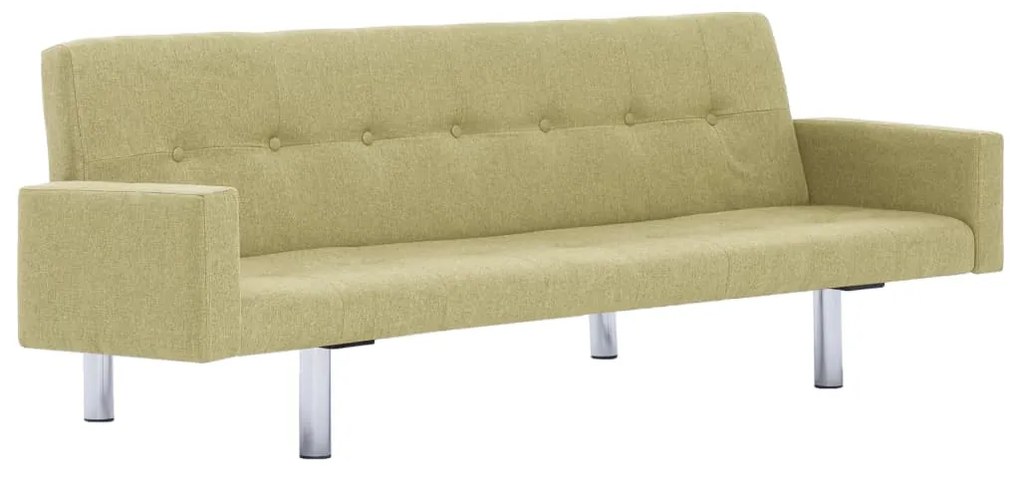 282222 vidaXL Canapea extensibilă cu brațe, verde, poliester