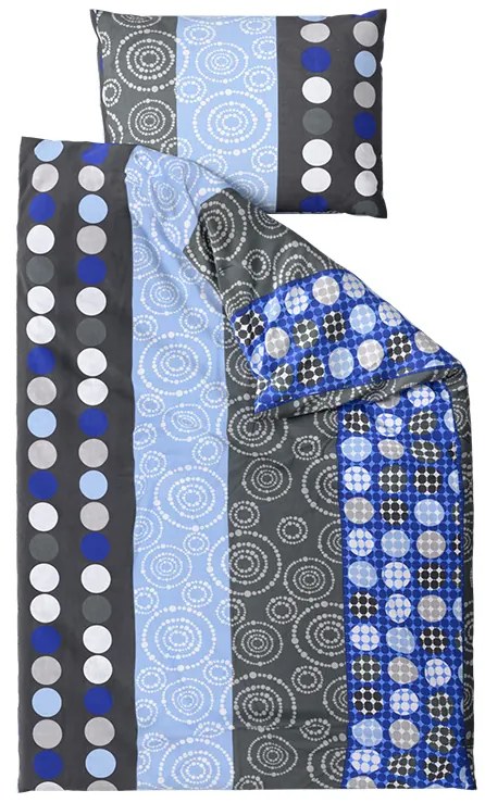 Lenjerie de pat din bumbac CERCURI ALBASTRU, albastru Dimensiune lenjerie de pat: 70 x 90 cm | 140 x 200 cm