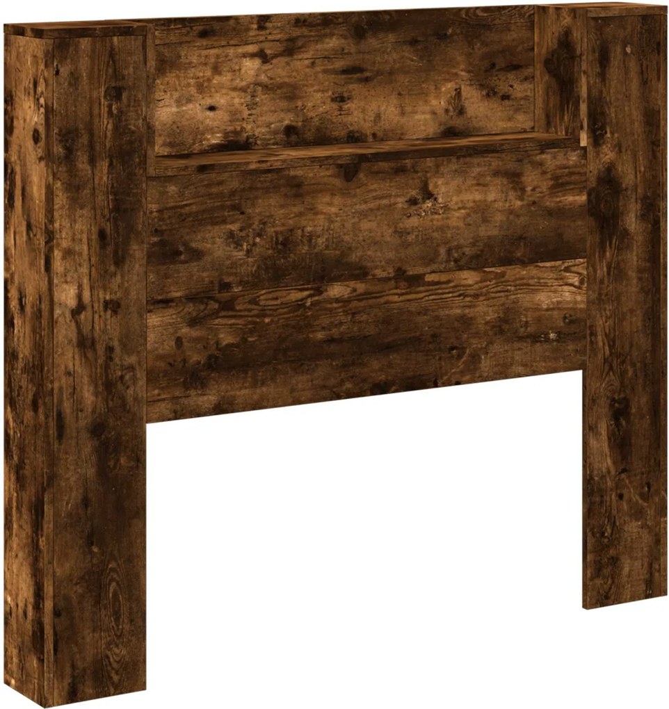 vidaXL Tăblie cap Stejar fumuriu 120 x 16,5 x 103,5 cm Lemn compozit