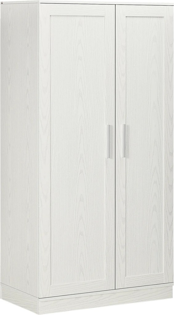 HOMCOM Dulap Cămară de Bucătărie Înalt, cu 2 Uși și Rafturi Reglabile, pentru Dining și Living, 80x43x160 cm, Alb cu Efect de Lemn | Aosom Romania