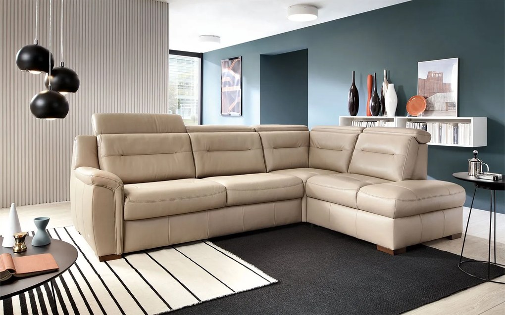 Colțar lemn masiv SALMO 293×93(107)×203 cm - Stânga