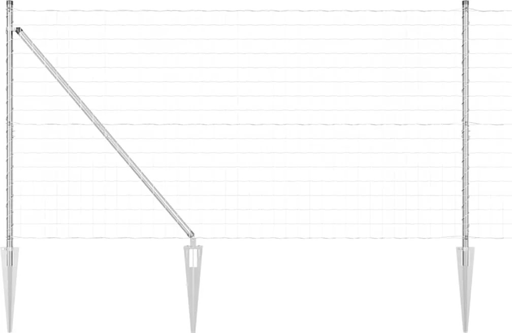 vidaXL Gard cu Stâlp Argintiu 1,4 x 10 m Oțel