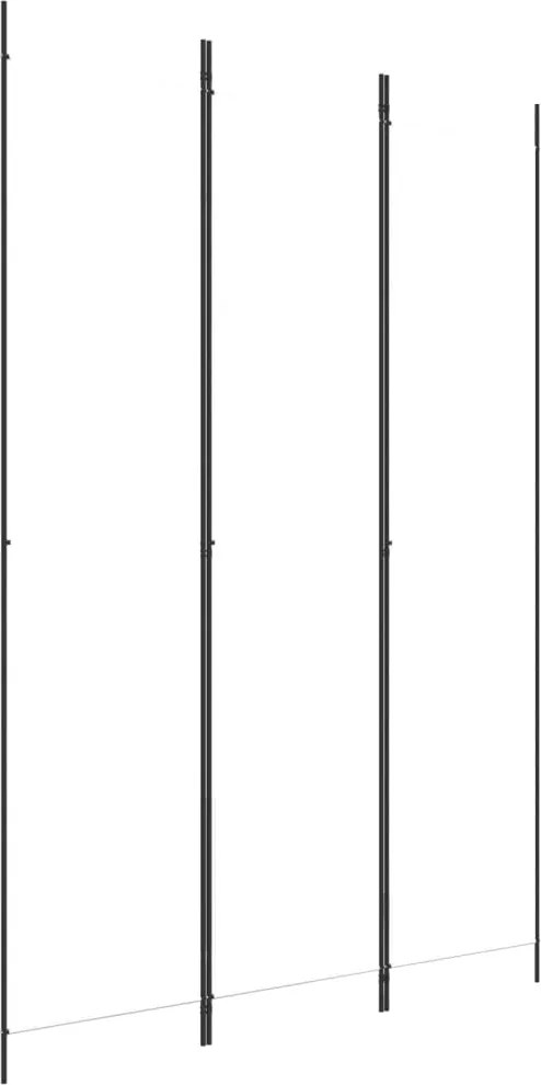 vidaXL Paravan de cameră cu 3 panouri, alb, 150x220 cm, textil