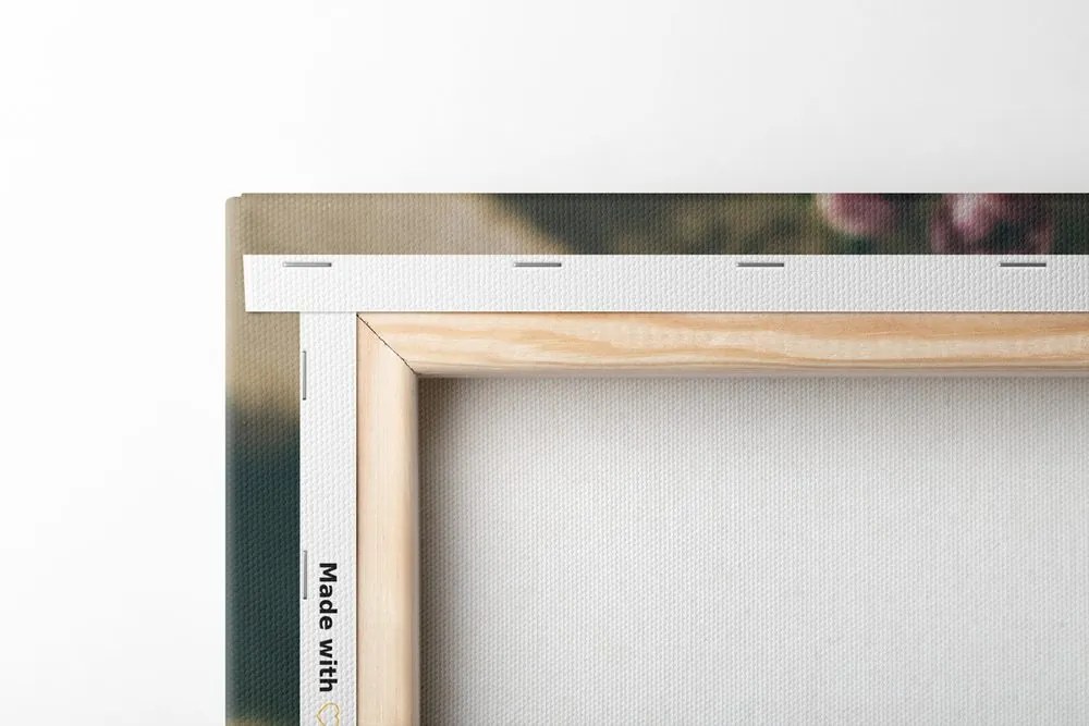 Tablou trandafir și inimioară în iută în design vintage