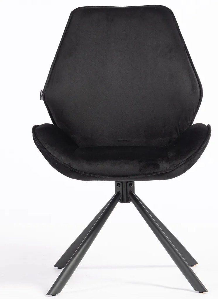 HR350 BAZĂ STEA Scaun Neagră din Catifea Bază Neagră