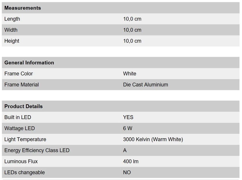 Aplica LED de exterior design modern ambiental IP54 Cube alba