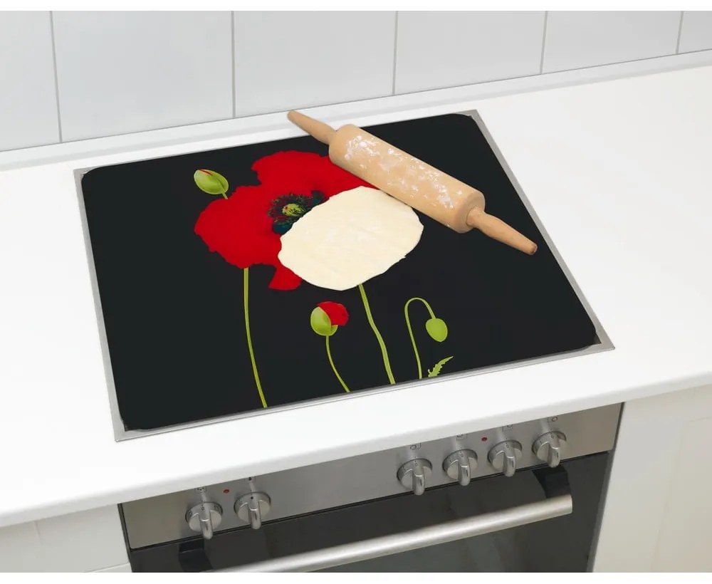 Protecție din sticlă temperată pentru peretele de lângă aragaz 50x56 cm Poppy – Maximex