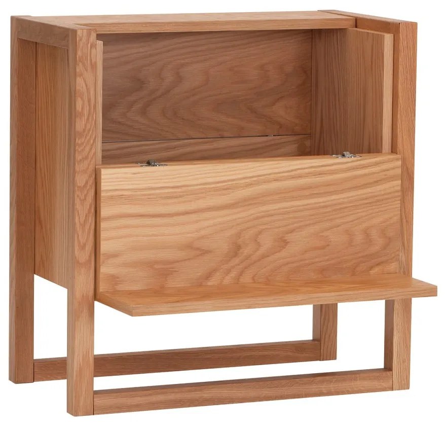 Dulap pentru vinuri din lemn de stejar în culoare naturală 59x60 cm NewEst - Woodman