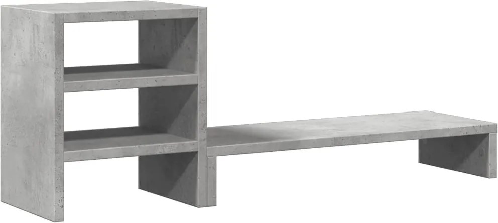 vidaXL Suport monitor cu organizator birou, gri beton lemn prelucrat