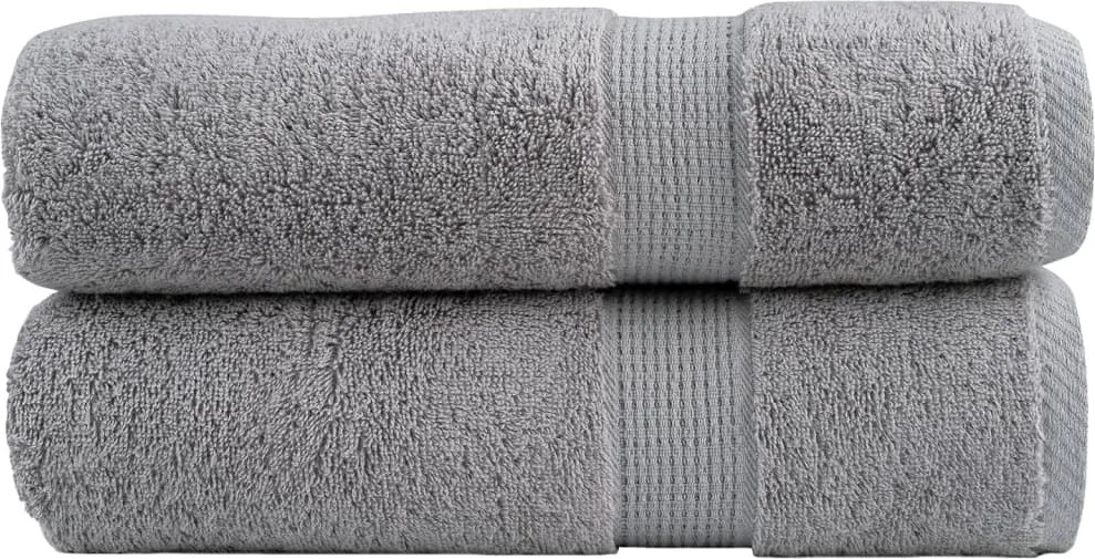 vidaXL Prosoape de duș premium, SOLUND 2 buc gri 70x140cm 600 gsm