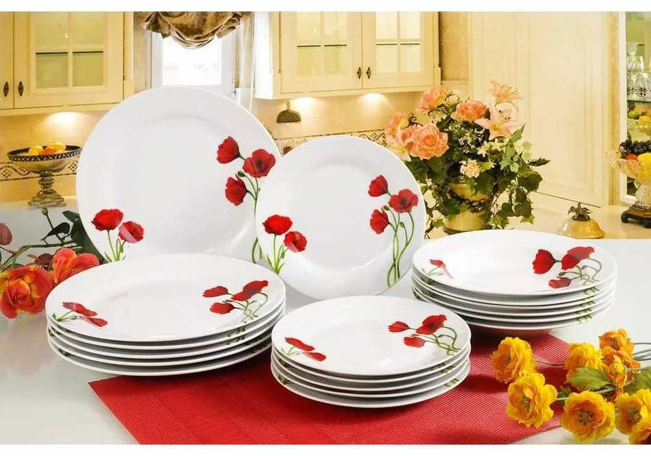 Set farfurii BANQUET Red Poppy 18 piese