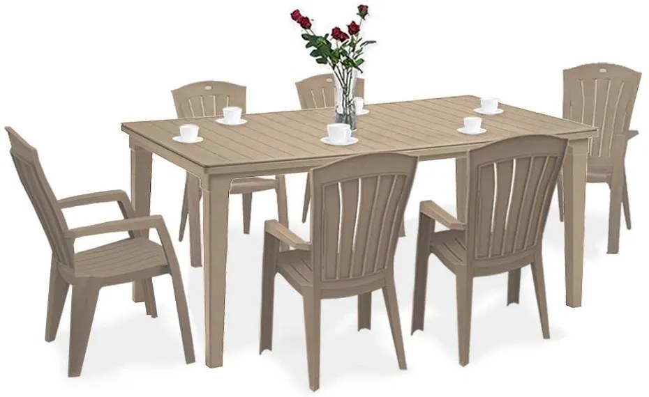 Set mobilier de grădină Futorini 6+1 cappuccino
