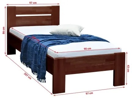 Pat single AMBER 90 x 200 cm, nuc închis