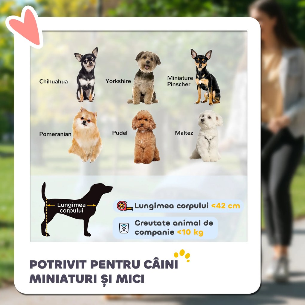 PawHut Cărucior pentru Animale cu Coș, Pernă și 2 Lese, 81x48x99 cm, Albastru Închis | Aosom Romania