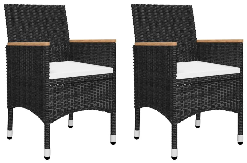 Set mobilier de gradina, 3 piese, negru