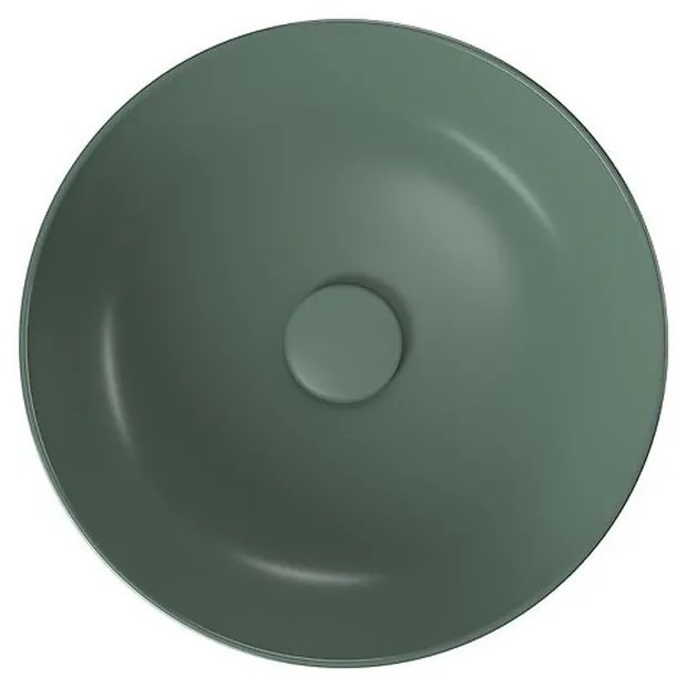 Lavoar pe blat verde mat 40 cm, rotund, Cersanit Larga Verde mat