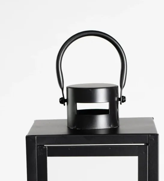 Felinar decorativ negru, 38 cm