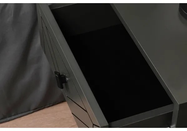 Noptieră LUNA 55x50 cm antracit/neagră