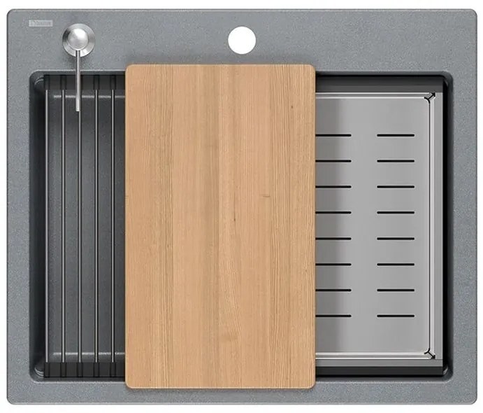 Chiuveta din granit KURT 110 WORKSTATION gri metalic